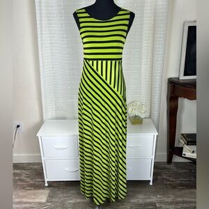 AA STUDIO Striped Green and Black Maxi Dress. Size 8